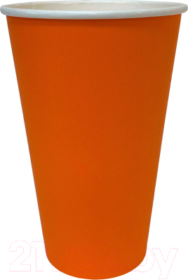 Набор бумажных стаканов Gecko Однослойный 450мл (2x50шт, оранжевый)