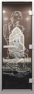 Стеклянная дверь для бани/сауны Doorwood Хамам Искушение 70x190 / DW00140 (прозрачный)