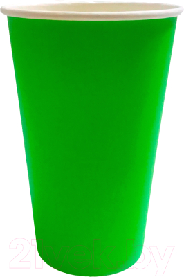 Набор бумажных стаканов Gecko Однослойный 450мл (2x50шт, зеленый)