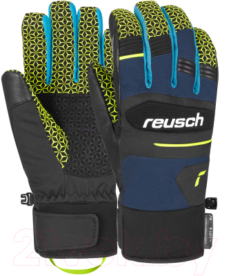 Перчатки лыжные Reusch Scorpion R-Tex XT / 6301206-7800 (р-р 7, Blck/Dress Blu/Saf Yellow)