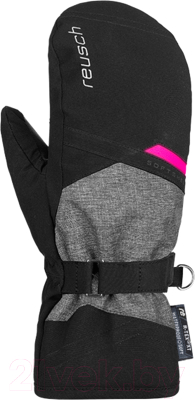 Варежки лыжные Reusch Helena R-Tex XT Mitten / 6331513-7771 (р-р 8, Blck/Blck Melang/Pink Glo)