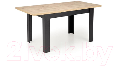 Обеденный стол Halmar Bagio 120-160x80x77 (дуб артизан/черный)
