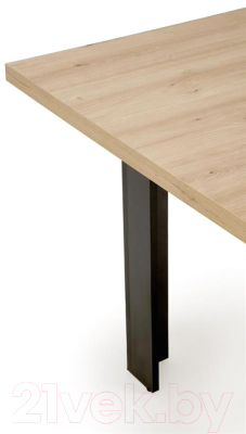 Обеденный стол Halmar Bagio 120-160x80x77 (дуб артизан/черный)