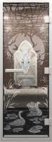 Стеклянная дверь для бани/сауны Doorwood Хамам Лебединое озеро 70x190 / DW00679 (прозрачный) - 