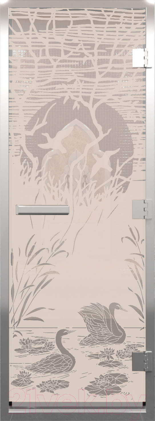 Стеклянная дверь для бани/сауны Doorwood Хамам Лебединое озеро 70x190 / DW00685