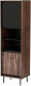 Шкаф-пенал с витриной Halmar Swing W-1 (орех/черный) - 