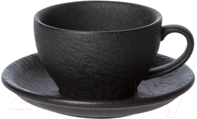 Чашка с блюдцем Corone Grafica XSY295/XSY296 / фк6923 (черный)