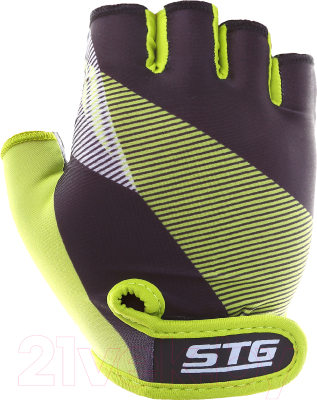 Велоперчатки STG Х87911-Л (L, черный/салатовый)