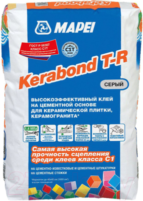 Клей для плитки Mapei Kerabond T-R (25кг, серый)