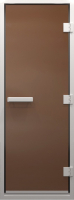Стеклянная дверь для бани/сауны Doorwood Хамам 70x190 / DW02427 (бронза матовый) - 