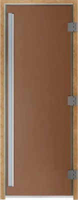 Стеклянная дверь для бани/сауны Doorwood Престиж Pro 80x200 / DW03259 (бронза матовый)