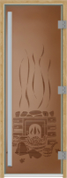 Стеклянная дверь для бани/сауны Doorwood Престиж Банька 70x190 / DW03607 (бронза матовый) - 