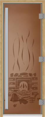 Стеклянная дверь для бани/сауны Doorwood Престиж Банька 70x190 / DW03607 (бронза матовый)