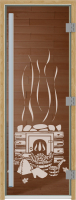 Стеклянная дверь для бани/сауны Doorwood Престиж Банька 70x190 / DW02023 (бронза) - 