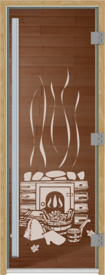 Стеклянная дверь для бани/сауны Doorwood Престиж Банька 70x190 / DW02023 (бронза)