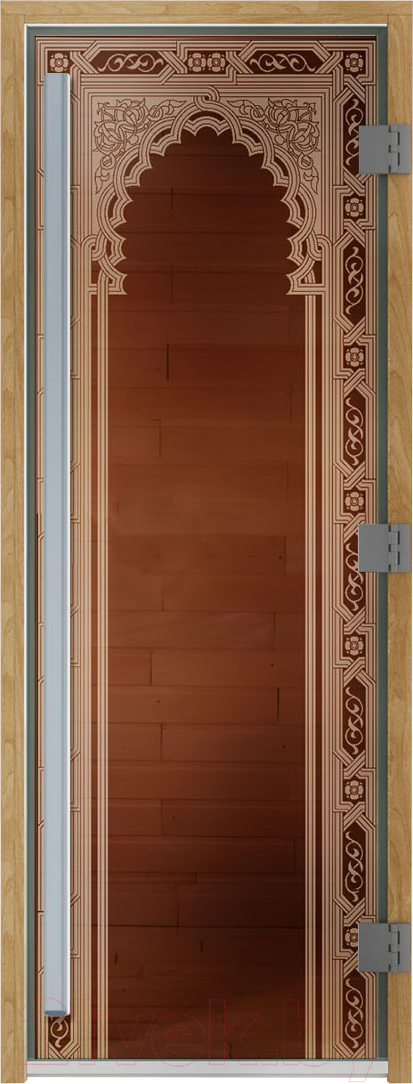 Стеклянная дверь для бани/сауны Doorwood Престиж Восточная арка 70x190 / DW03586