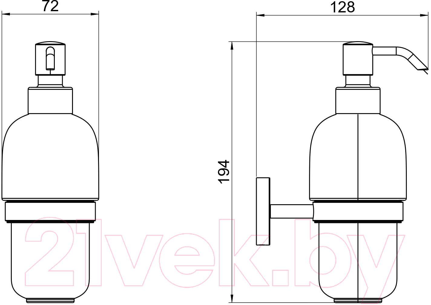 Дозатор для жидкого мыла Aquatek Бетта AQ4605CR