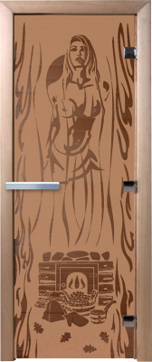 Стеклянная дверь для бани/сауны Doorwood Горячий пар 70x190 / DW01342 (бронза матовый)