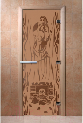 Стеклянная дверь для бани/сауны Doorwood Горячий пар 70x190 / DW01342 (бронза матовый)