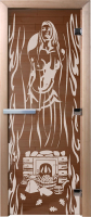 Стеклянная дверь для бани/сауны Doorwood Горячий пар 70x190 / DW01341 (бронза) - 