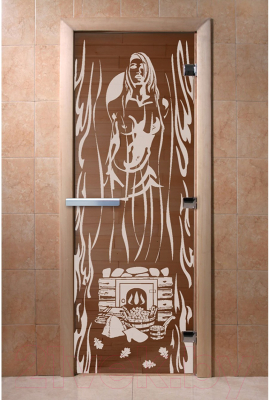 Стеклянная дверь для бани/сауны Doorwood Горячий пар 70x190 / DW01341 (бронза)