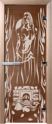 Стеклянная дверь для бани/сауны Doorwood Горячий пар 80x200 / DW01515 (бронза)