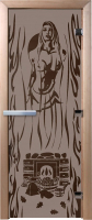 Стеклянная дверь для бани/сауны Doorwood Горячий пар 70x190 / DW02833 (графит матовый) - 