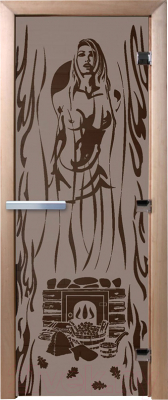Стеклянная дверь для бани/сауны Doorwood Горячий пар 70x190 / DW02833 (графит матовый)