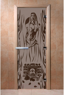 Стеклянная дверь для бани/сауны Doorwood Горячий пар 70x190 / DW02833 (графит матовый)