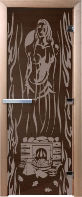 Стеклянная дверь для бани/сауны Doorwood Горячий пар 70x190 / DW03492 (графит)