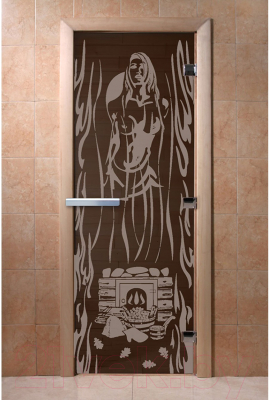 Стеклянная дверь для бани/сауны Doorwood Горячий пар 70x190 / DW03492 (графит)
