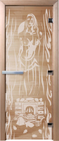 Стеклянная дверь для бани/сауны Doorwood Горячий пар 70x190 / DW01516 (прозрачный) - 