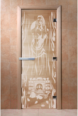 Стеклянная дверь для бани/сауны Doorwood Горячий пар 70x190 / DW01516 (прозрачный)