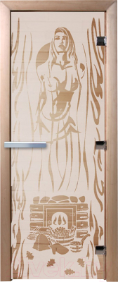 Стеклянная дверь для бани/сауны Doorwood Горячий пар 80x200 / DW01519