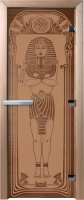 Стеклянная дверь для бани/сауны Doorwood Египет 80x200 / DW01897 (бронза матовый) - 