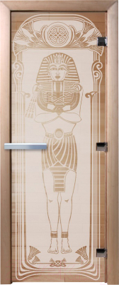 Стеклянная дверь для бани/сауны Doorwood Египет 70x190 / DW01874 (сатин)