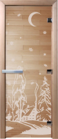 Стеклянная дверь для бани/сауны Doorwood Зима 70x190 / DW01321 (прозрачный) - 