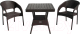 Комплект садовой мебели Ellastik Plast Ola Dom S-GS01+K-GS01 (коричневый) - 