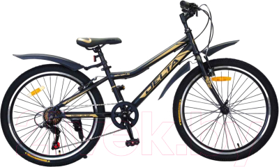 Детский велосипед DeltA Street 24 2401 (12, черный/золото)
