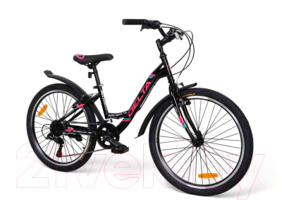 Детский велосипед DeltA Butterfly 24 2407 (13, черно-розовый)