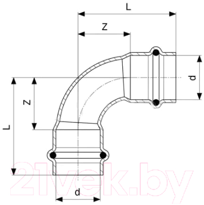 Отвод Viega Profipress 291532