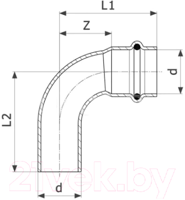 Отвод Viega Profipress 291693