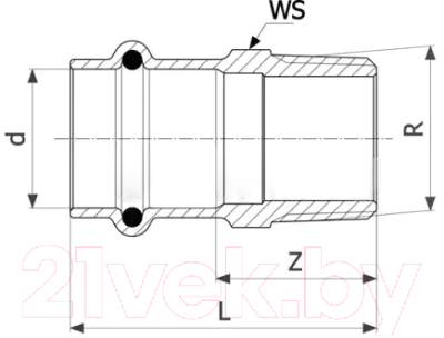 Муфта Viega Profipress НР 28x3/4" 297954