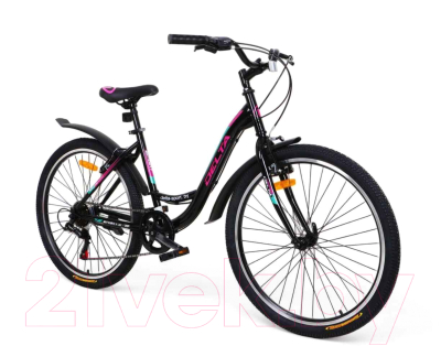 Велосипед DeltA Butterfly 26 2607 (16, черный/розовый)