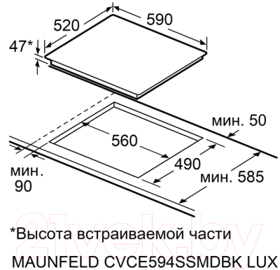 Электрическая варочная панель Maunfeld CVCE594SSMDBK Lux