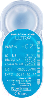 Комплект контактных линз Ultra Bausch Sph-1.25 R8.5 (6шт)