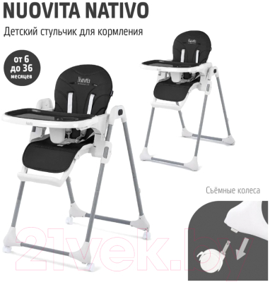 Стульчик для кормления Nuovita Nativo (черный)
