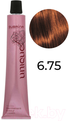 Крем-краска для волос Subrina Professional Colour Unique 6/75 (100мл, темный блондин коричнево-красный)