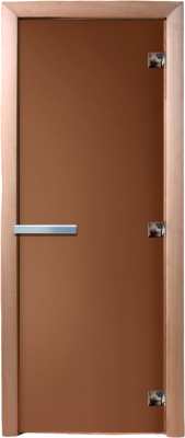 Стеклянная дверь для бани/сауны Doorwood 70x190 / DW00021 (бронза матовая)