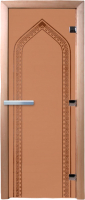 Стеклянная дверь для бани/сауны Doorwood Арка 70x190 / DW01335 (бронза матовый) - 